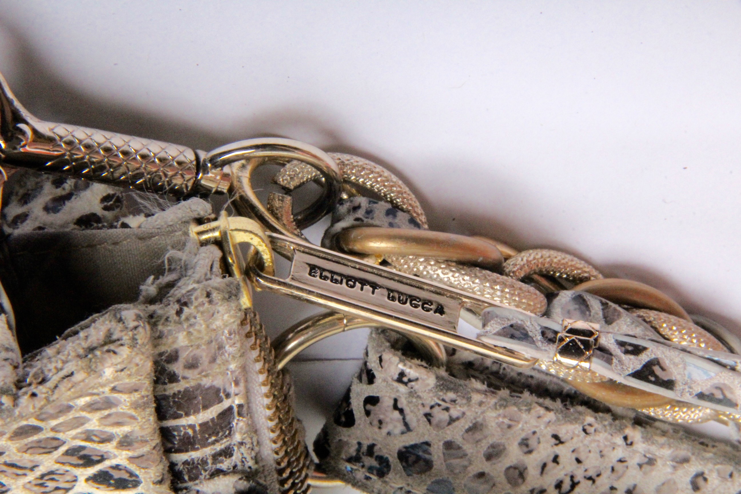 Elliott Lucca Snakeskin Style Leather Handbag