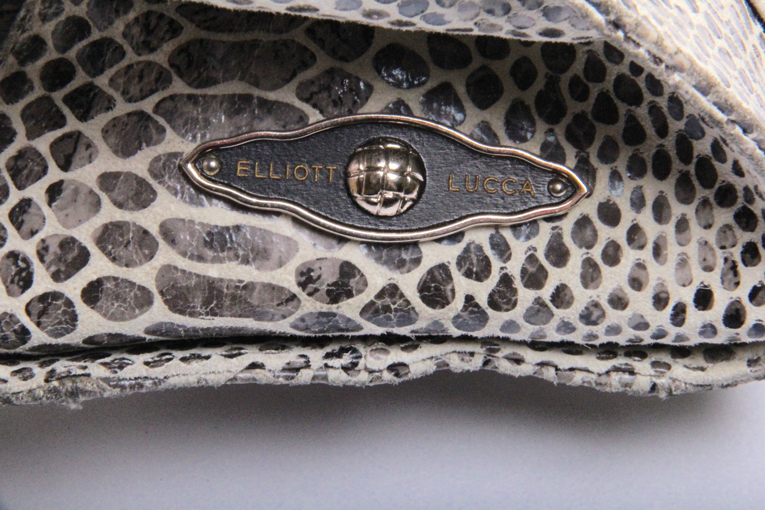 Elliott Lucca Snakeskin Style Leather Handbag