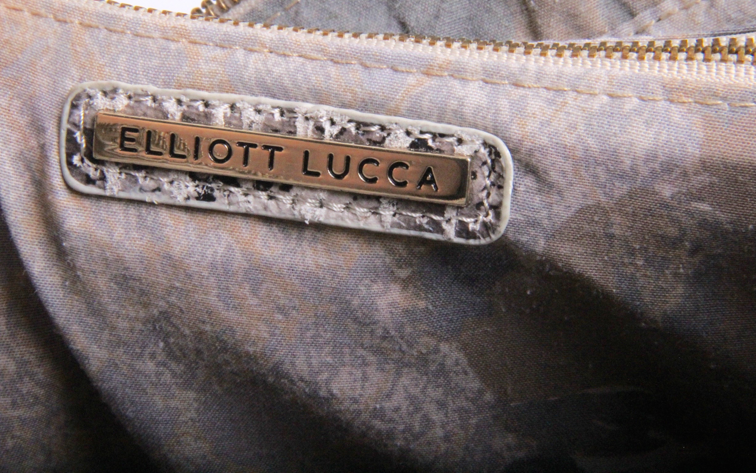 Elliott Lucca Snakeskin Style Leather Handbag