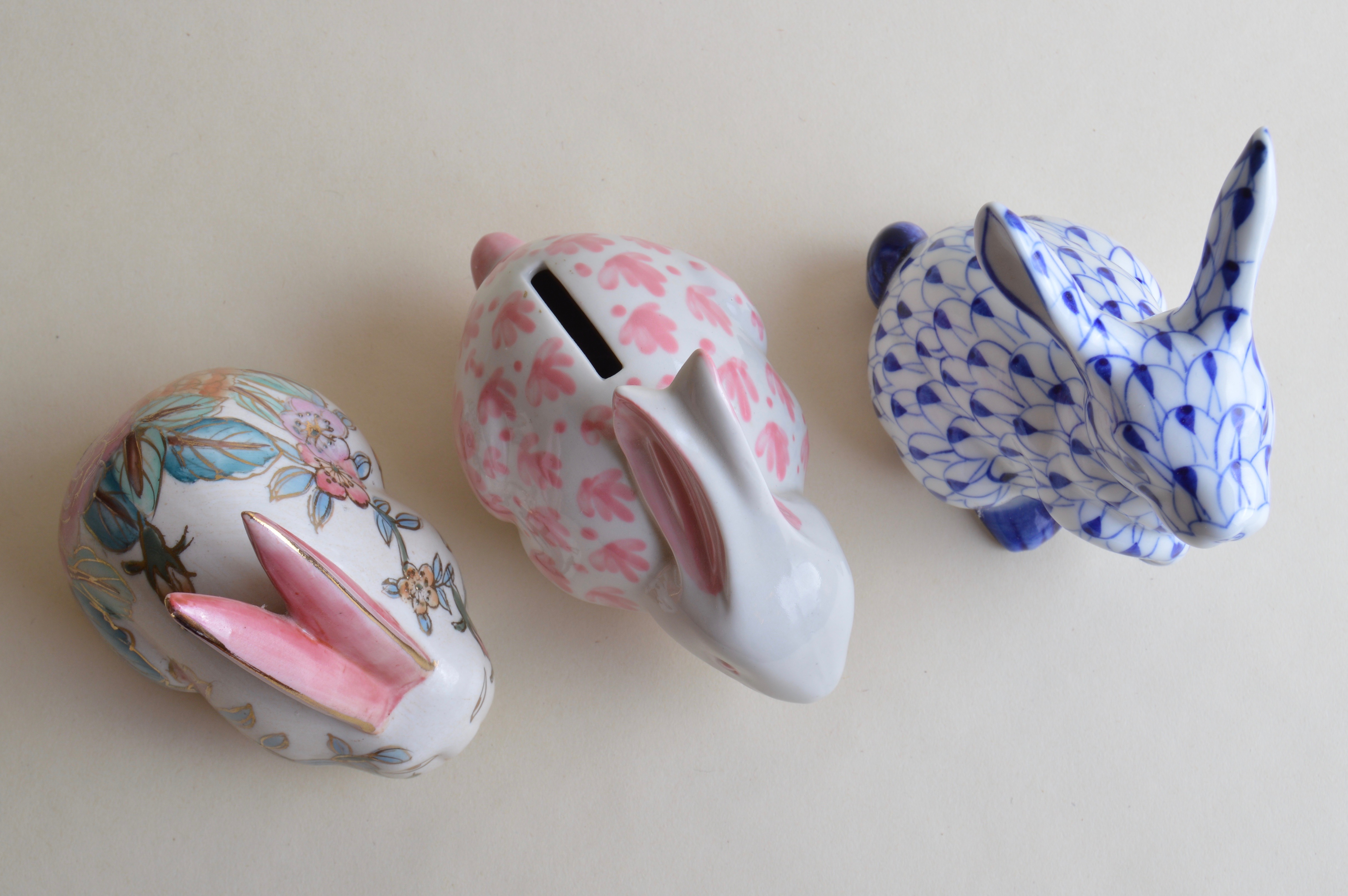 Collection of Herend and Chinese Style Bunny Rabbit Figurines