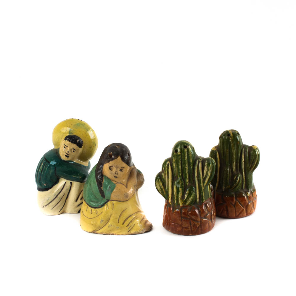 Hand Painted Tlaquepaque Salt and Pepper Shakers