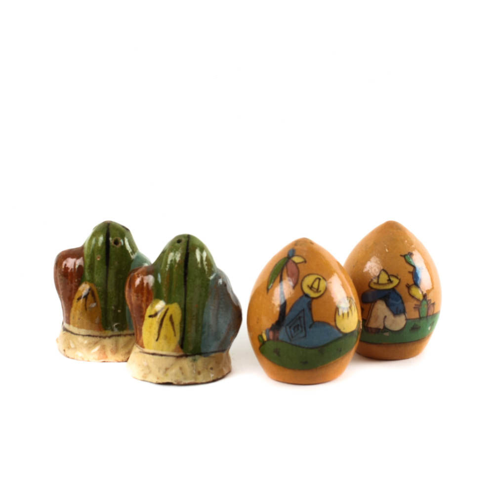 Hand Painted Mexican Salt and Pepper Shakers