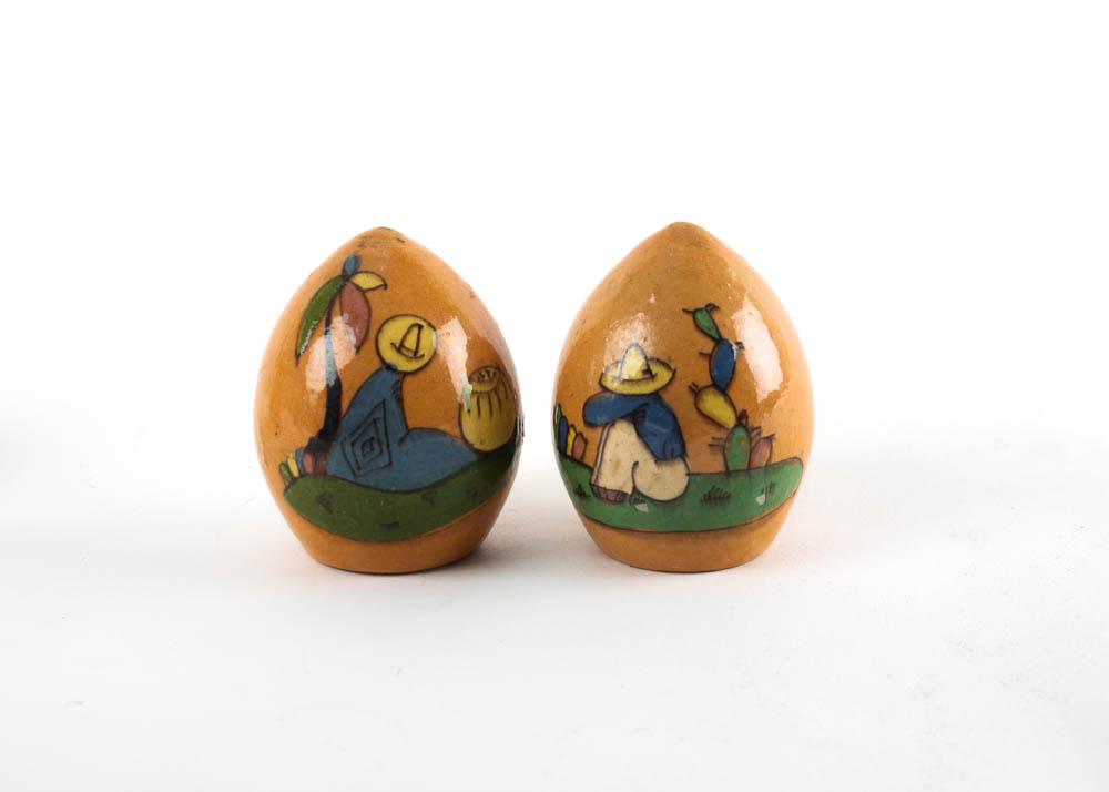Hand Painted Mexican Salt and Pepper Shakers