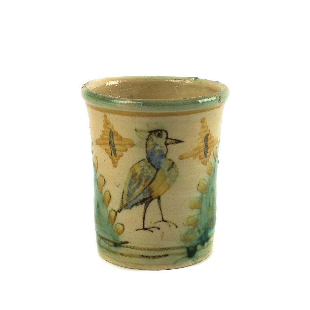 Antique Hand Painted Majolica Cup