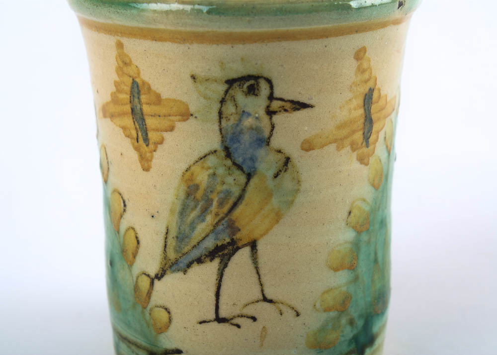 Antique Hand Painted Majolica Cup
