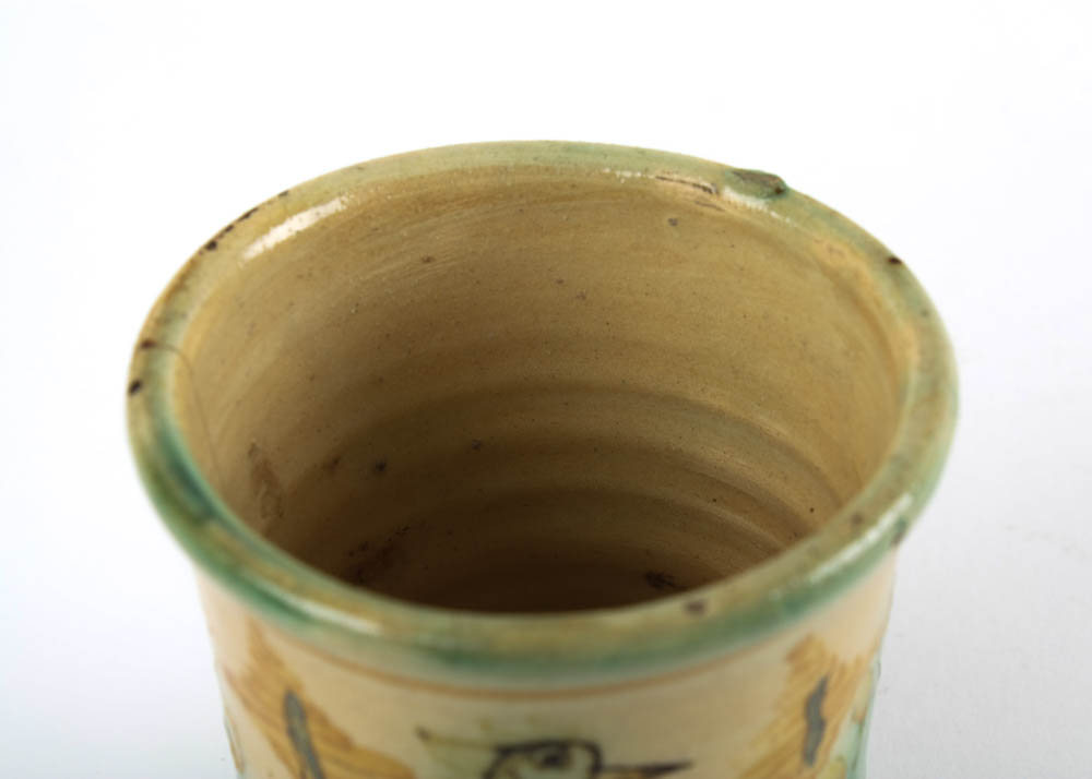 Antique Hand Painted Majolica Cup