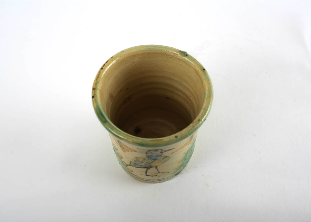 Antique Hand Painted Majolica Cup