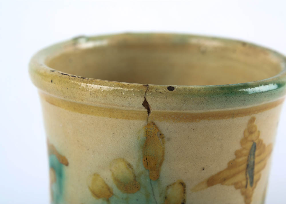 Antique Hand Painted Majolica Cup