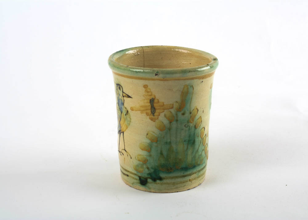 Antique Hand Painted Majolica Cup