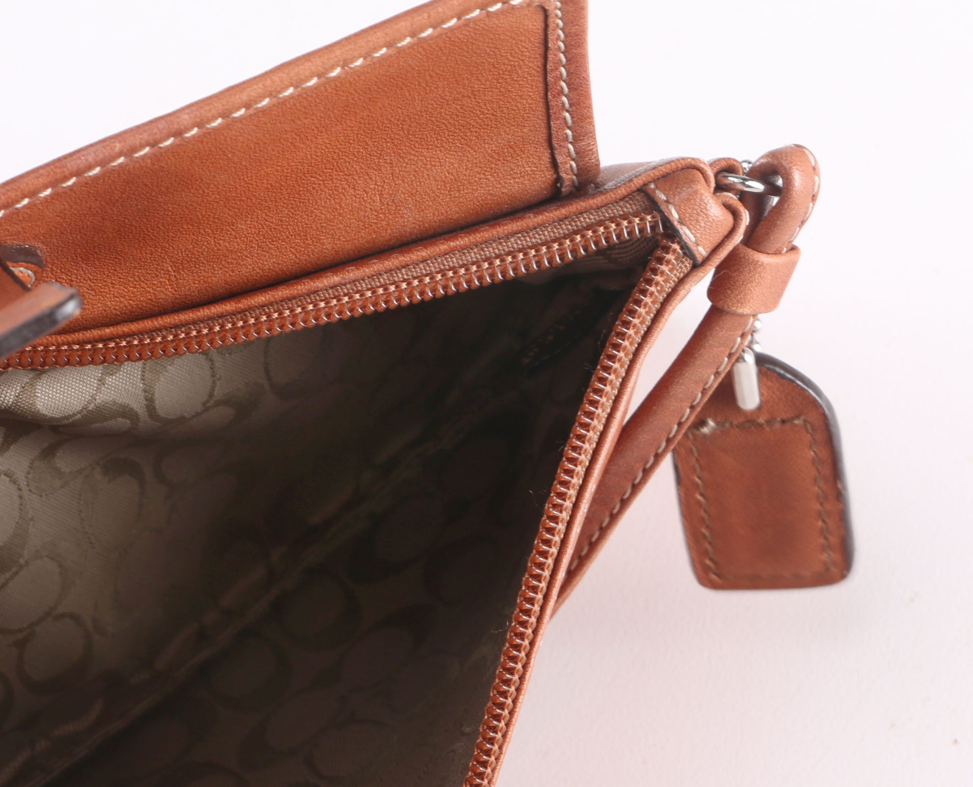 Coach Brown Leather Wristlet