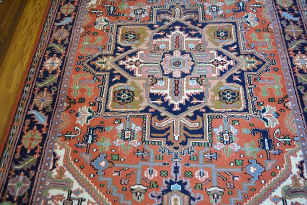 Handwoven Heriz Style Wool Area Rug