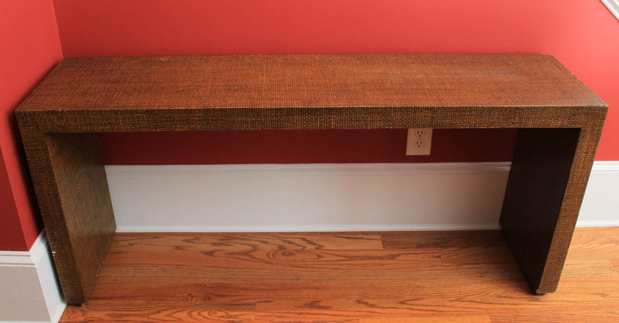 Faux Wicker Console Table