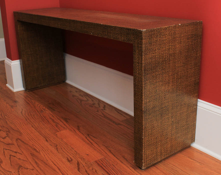 Faux Wicker Console Table