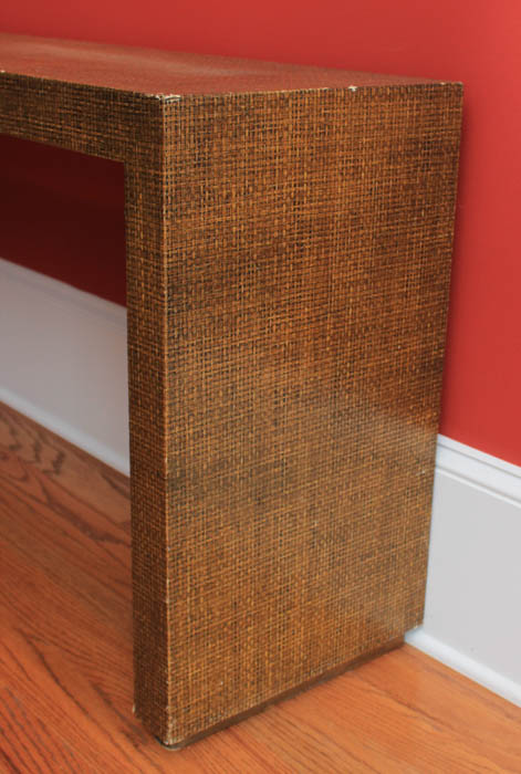 Faux Wicker Console Table