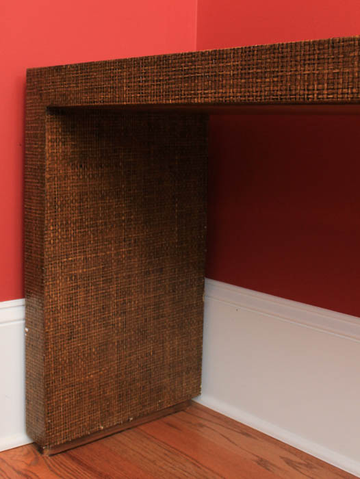 Faux Wicker Console Table