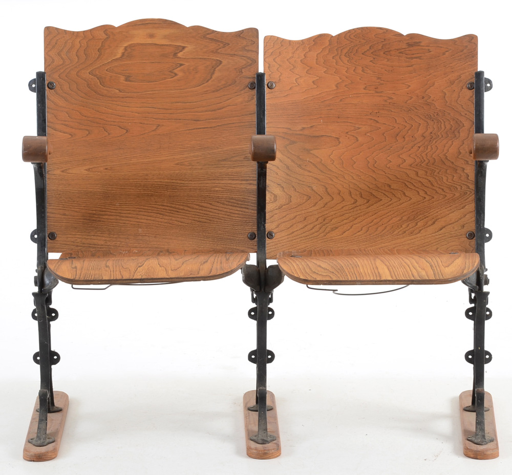 Early 20th Century Molded Birch and Cast Iron Folding Seats