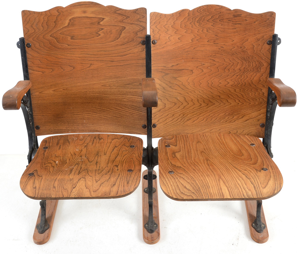 Early 20th Century Molded Birch and Cast Iron Folding Seats