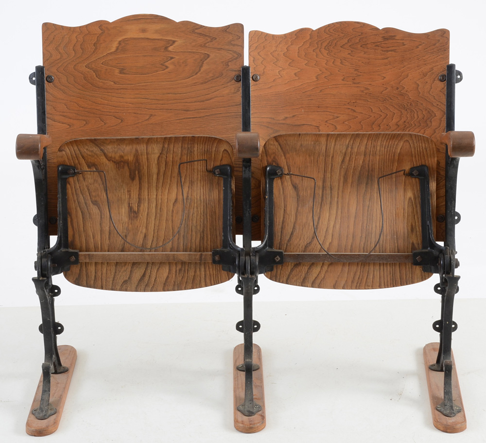 Early 20th Century Molded Birch and Cast Iron Folding Seats