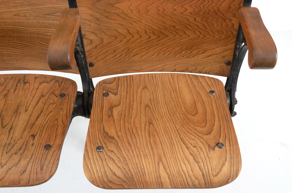 Early 20th Century Molded Birch and Cast Iron Folding Seats