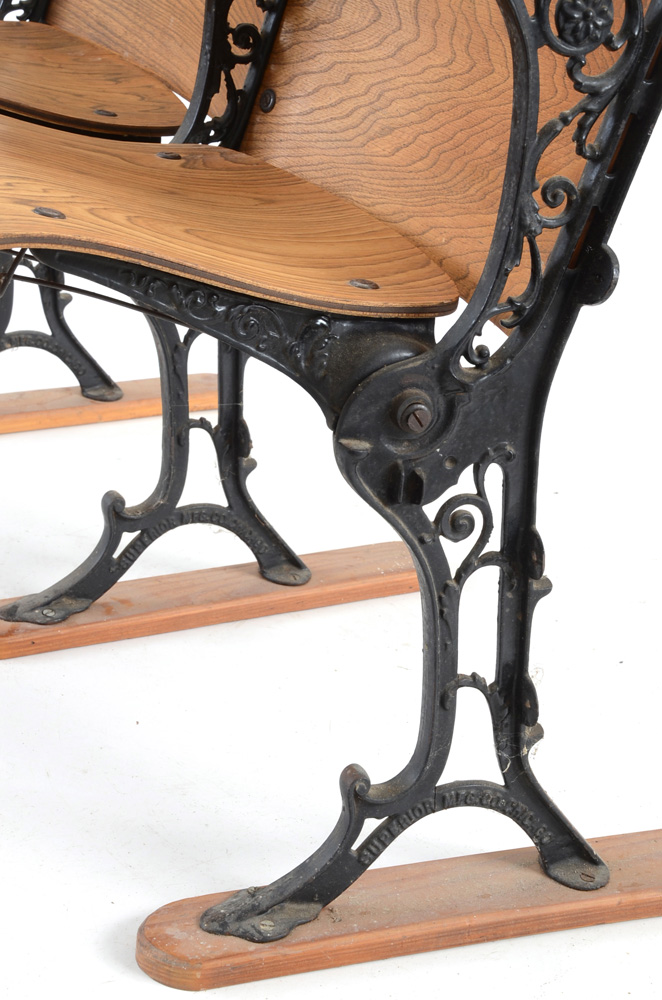 Early 20th Century Molded Birch and Cast Iron Folding Seats