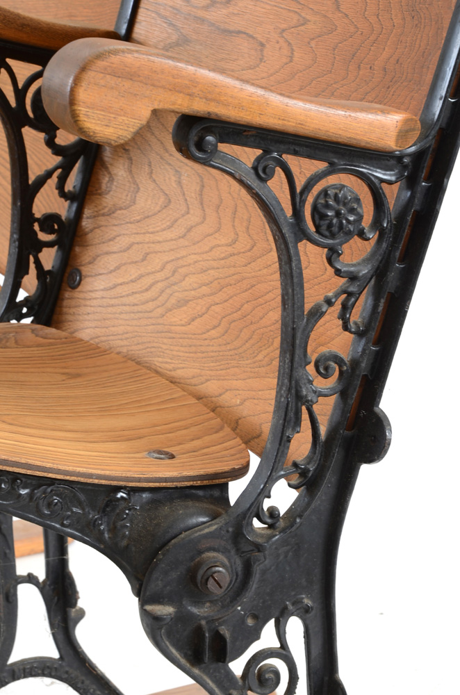 Early 20th Century Molded Birch and Cast Iron Folding Seats