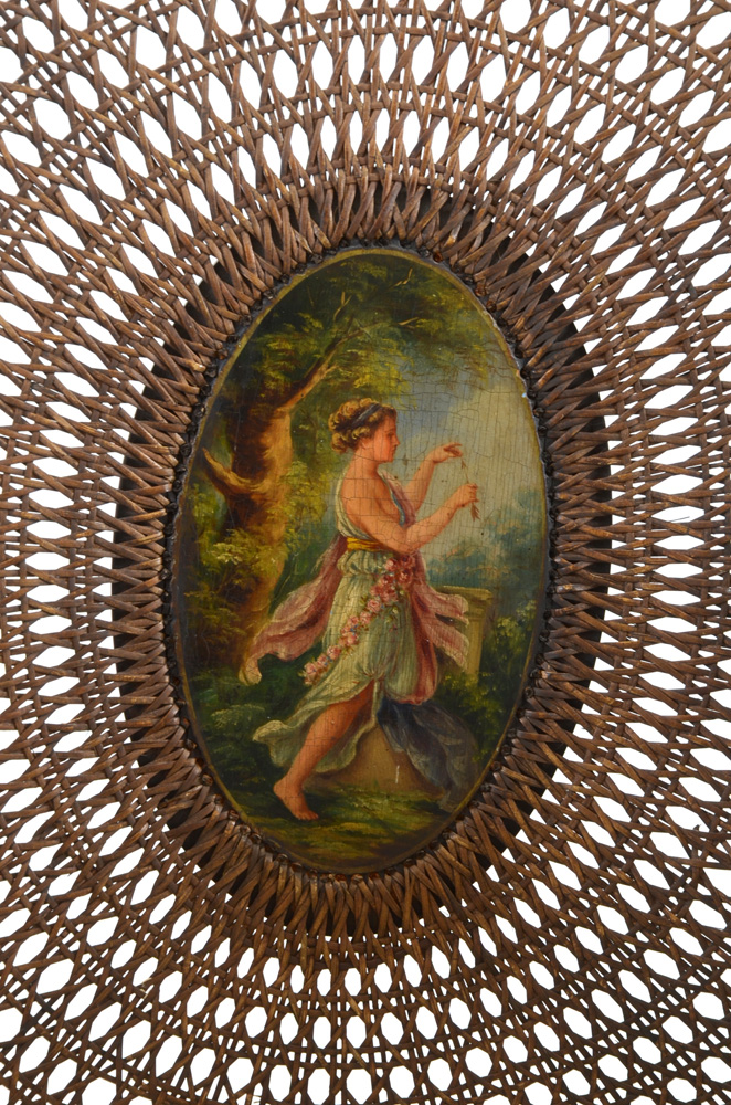 Edwardian Painted and Caned Arm Chair