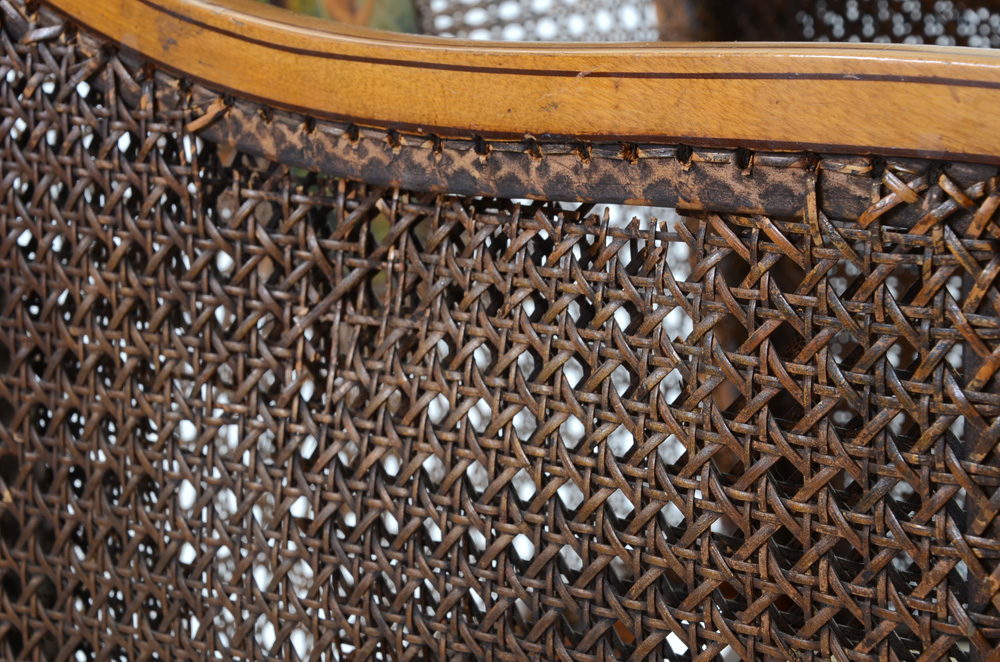 Edwardian Painted and Caned Arm Chair
