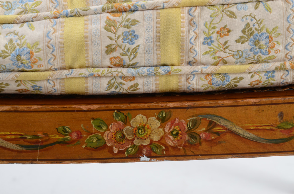 Edwardian Painted and Caned Arm Chair