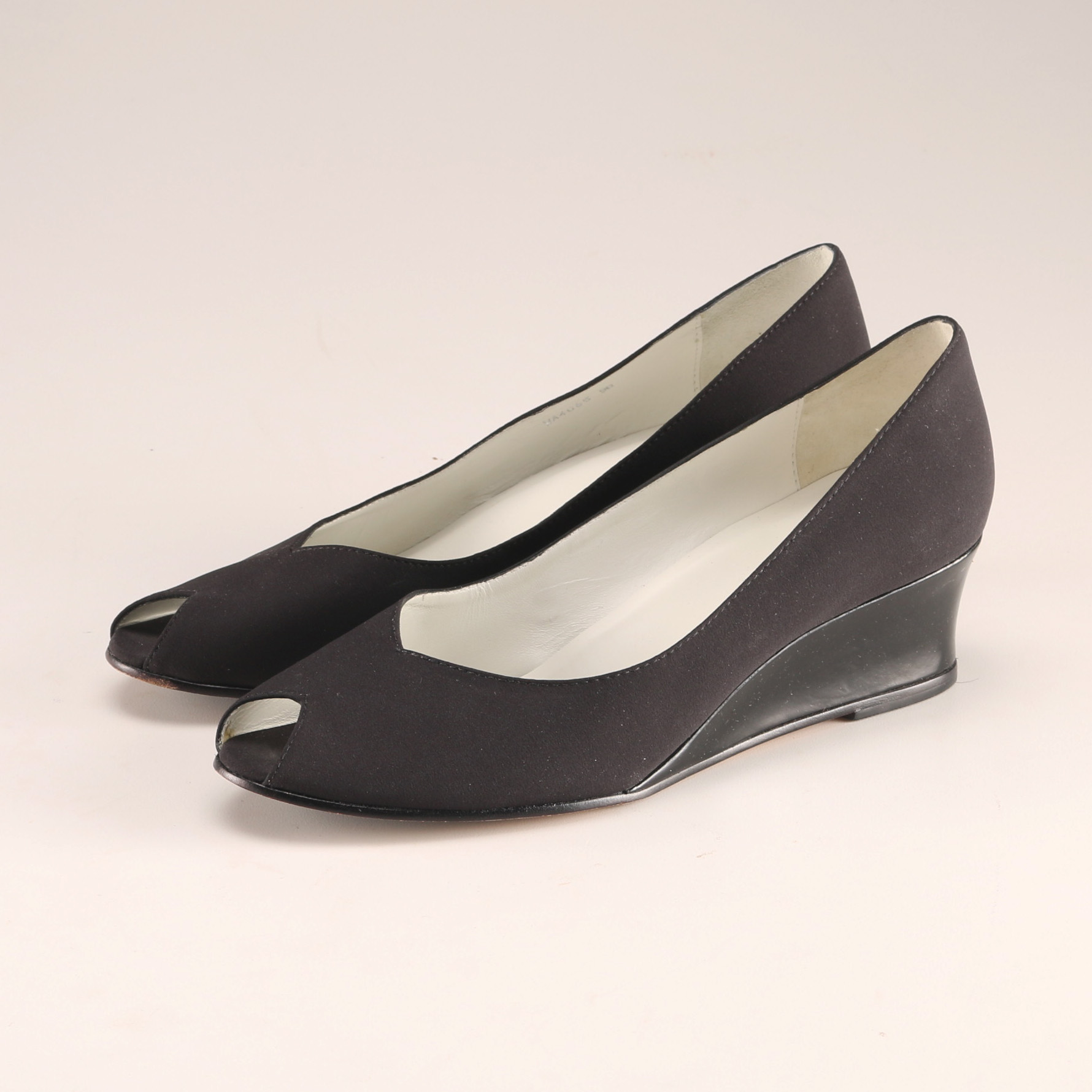 Bruno Magli Black Wedge Peep-Toe Heels