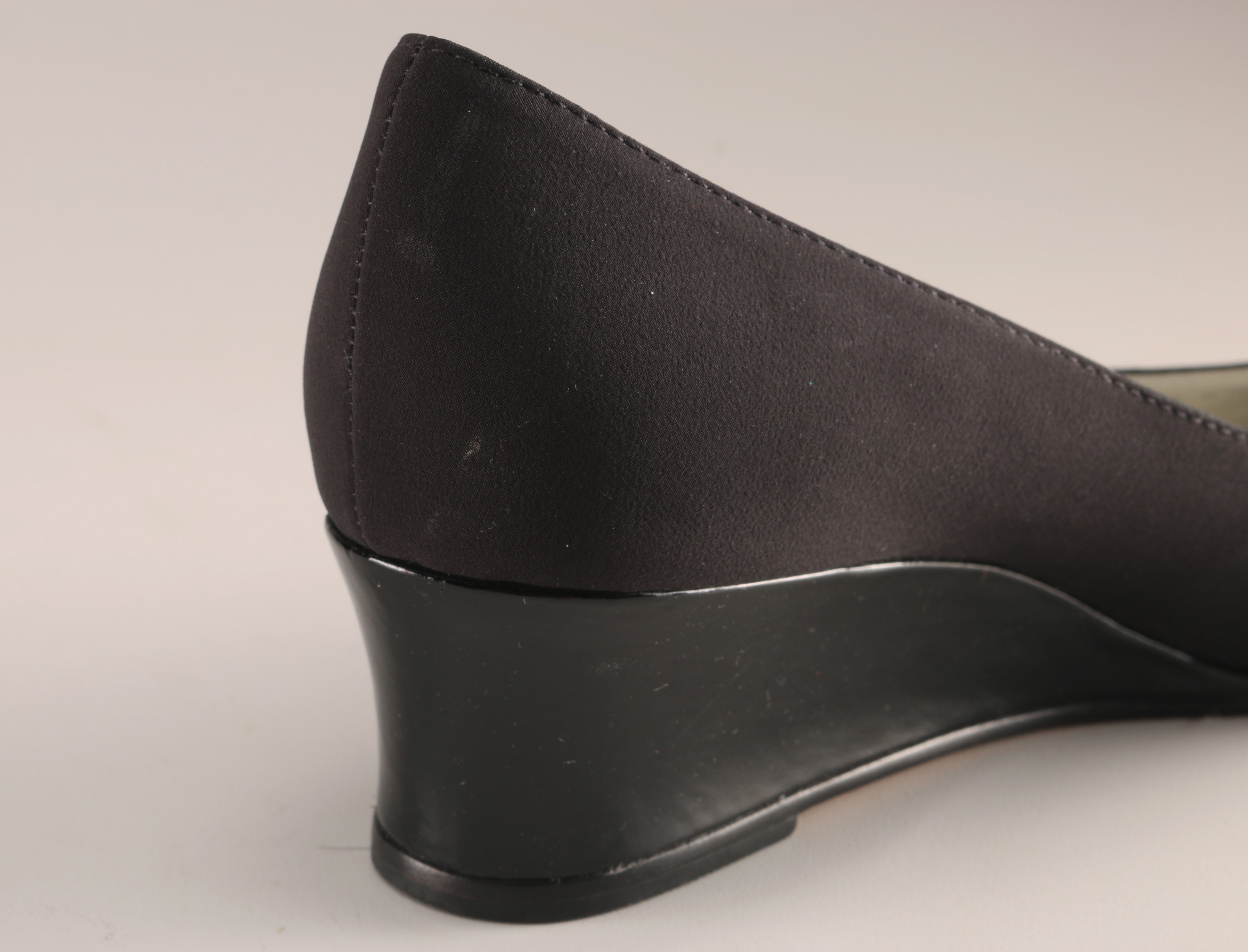 Bruno Magli Black Wedge Peep-Toe Heels