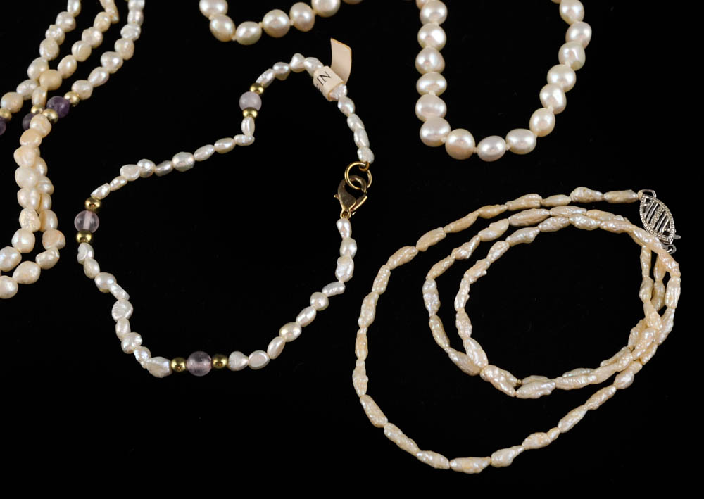 Assortment of Freshwater Pearl Necklaces and Bracelets