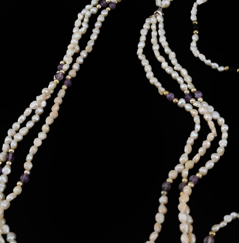 Assortment of Freshwater Pearl Necklaces and Bracelets