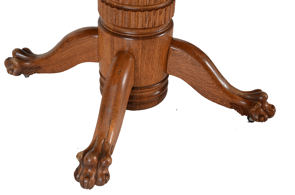 Oak Pedestal Dining Table with Leaf