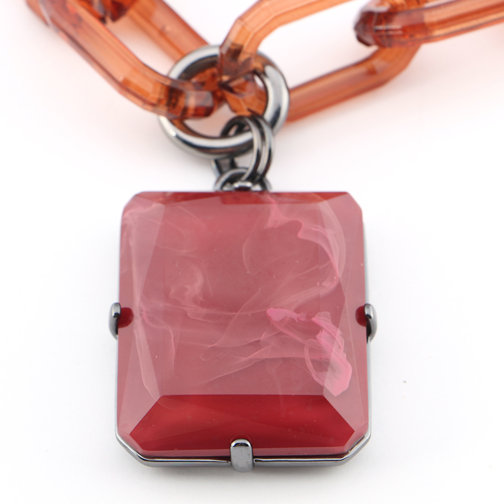 Marc Jacobs Red Simulated Stone and Acrylic Necklace