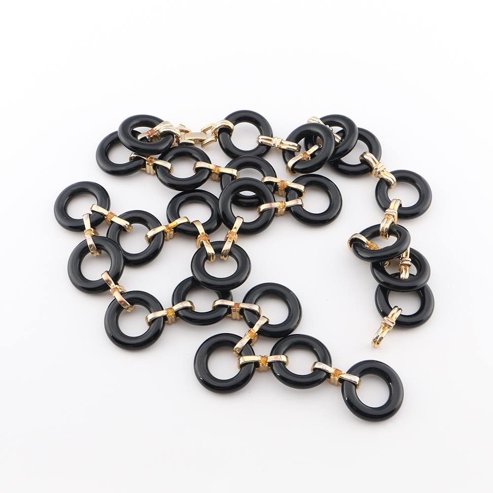 Black and Gold Tone Tory Burch Necklace