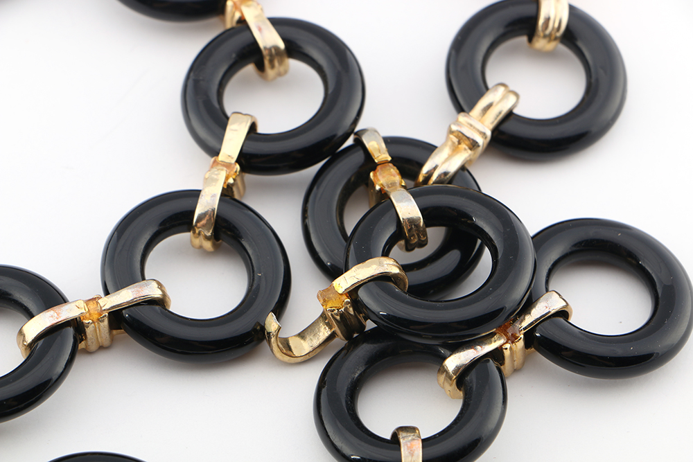 Black and Gold Tone Tory Burch Necklace