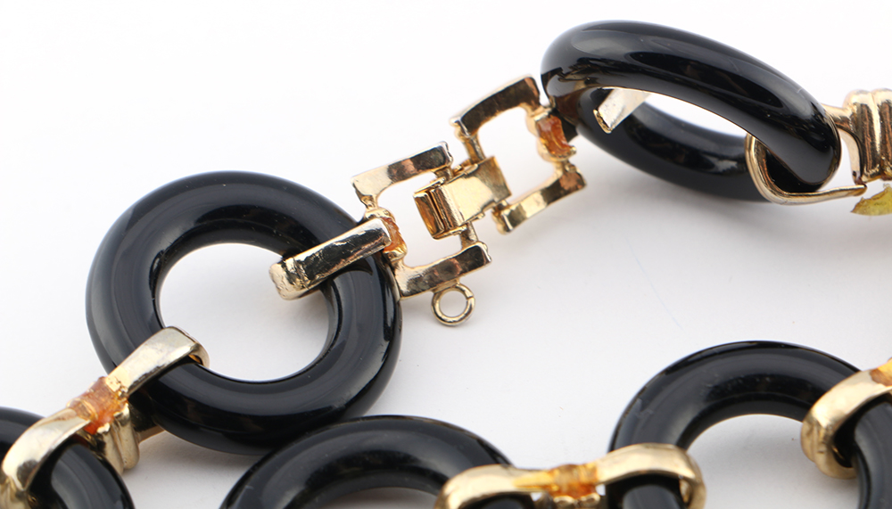 Black and Gold Tone Tory Burch Necklace