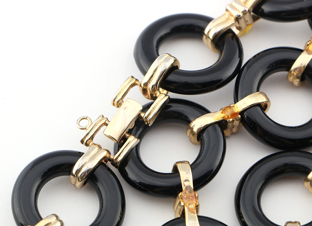 Black and Gold Tone Tory Burch Necklace