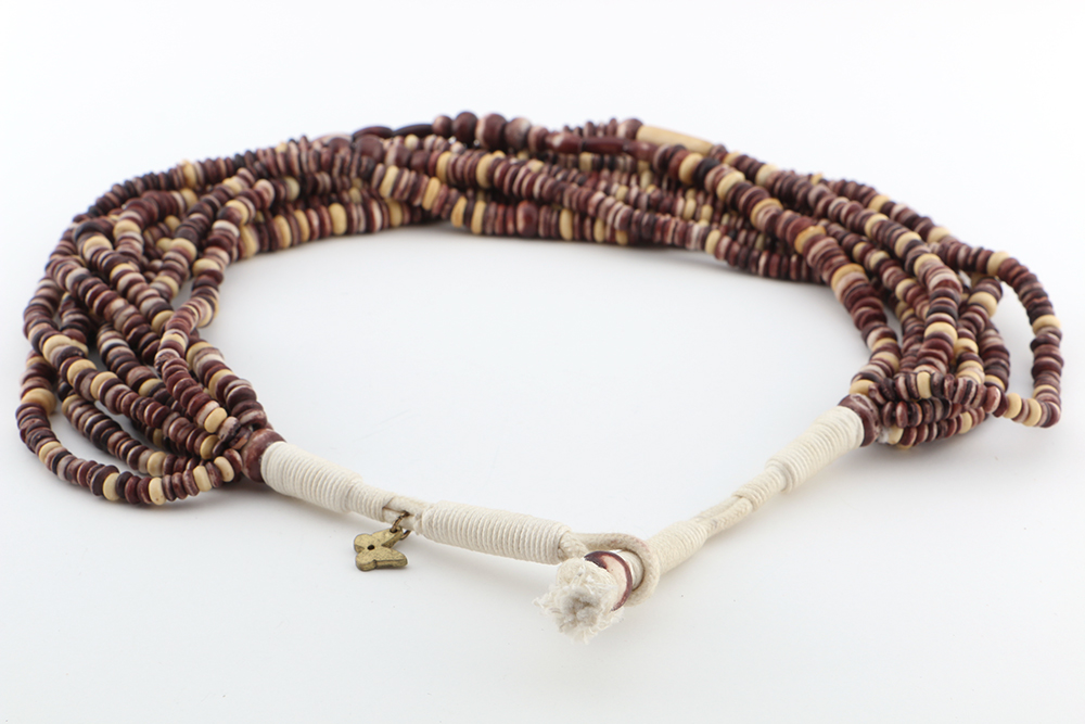 Brown and White Beaded Necklace