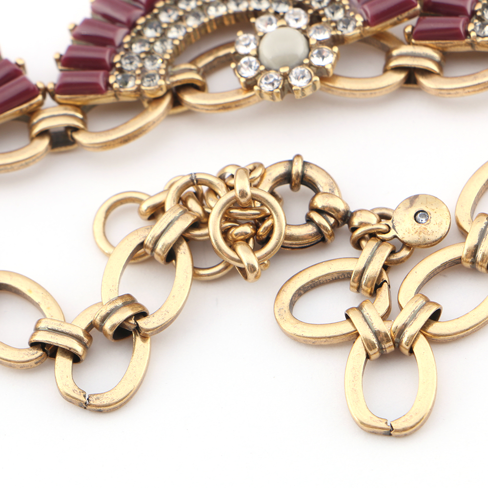 J. Crew Maroon And Gold Tone Choker