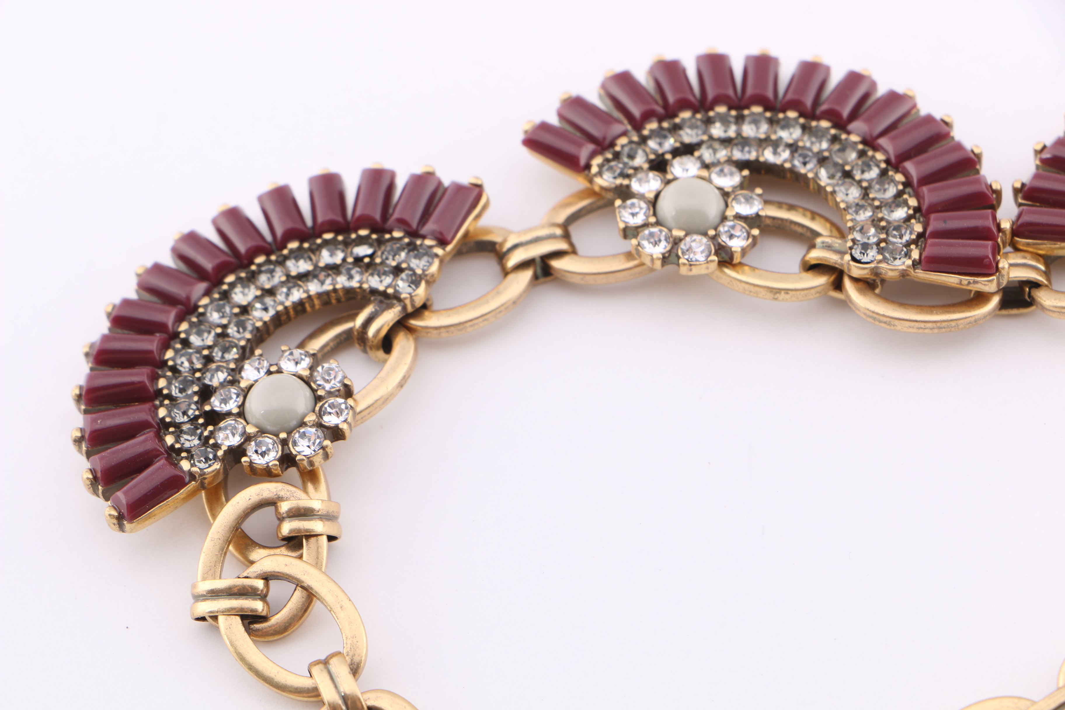 J. Crew Maroon And Gold Tone Choker