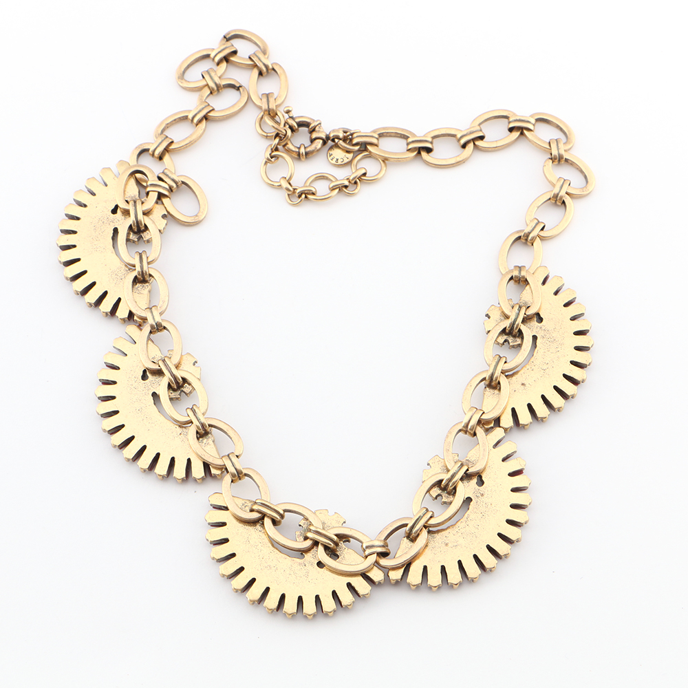 J. Crew Maroon And Gold Tone Choker