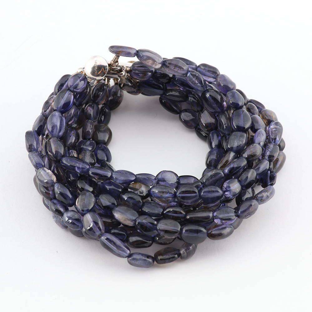Multi-Strand Violet and Sterling Bracelet