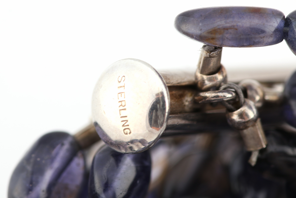 Multi-Strand Violet and Sterling Bracelet