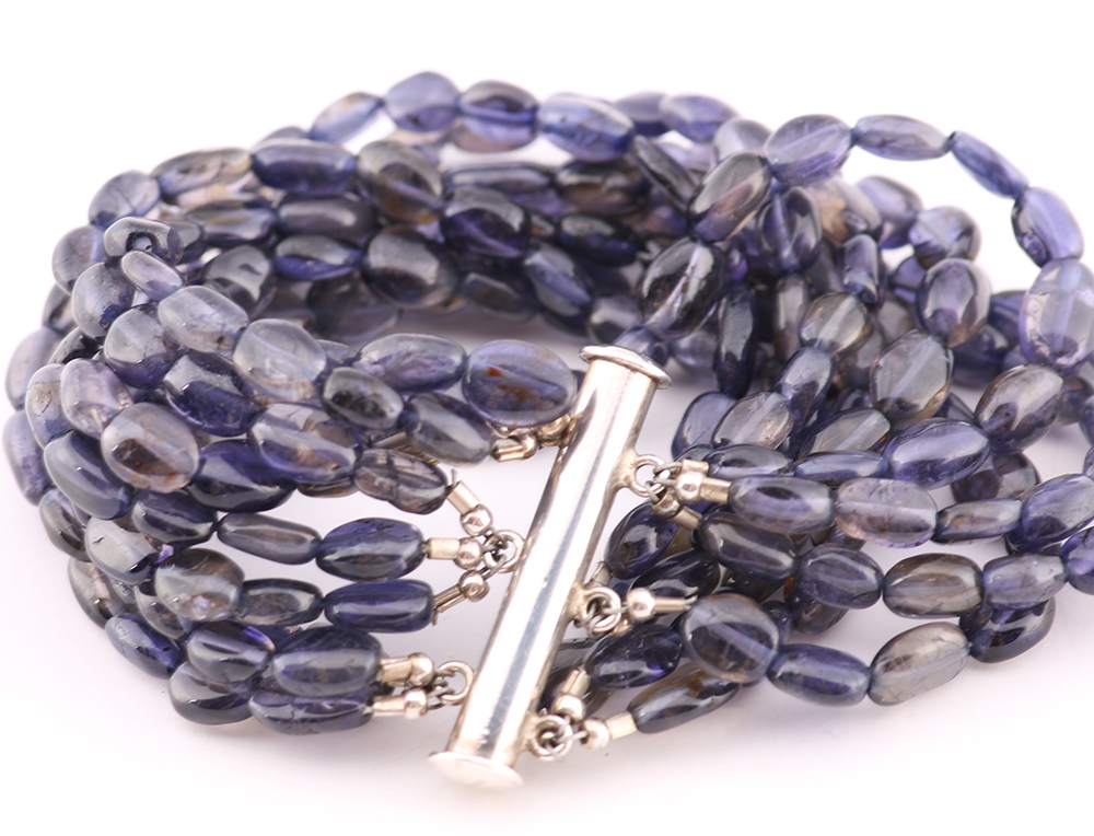 Multi-Strand Violet and Sterling Bracelet