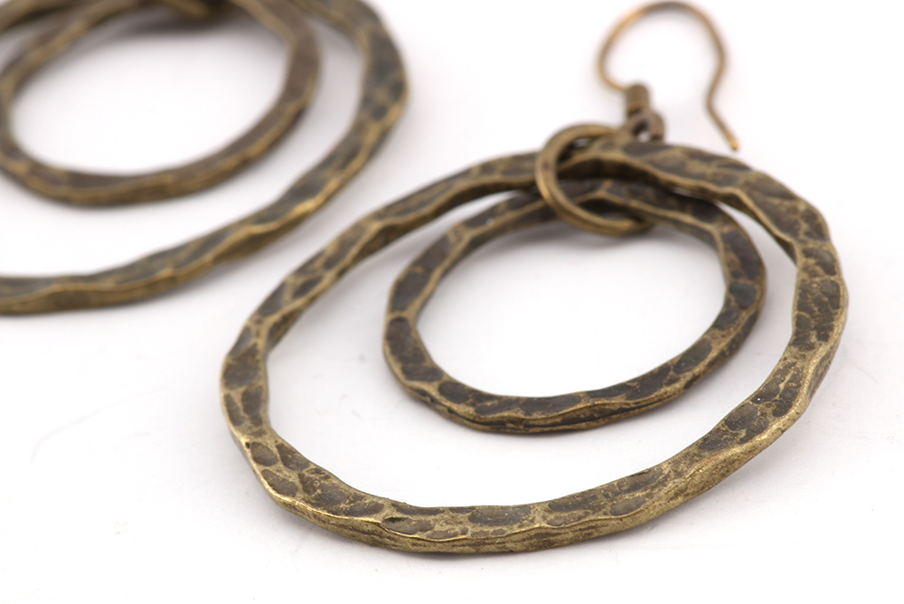 Hammered Double Hoop Earrings
