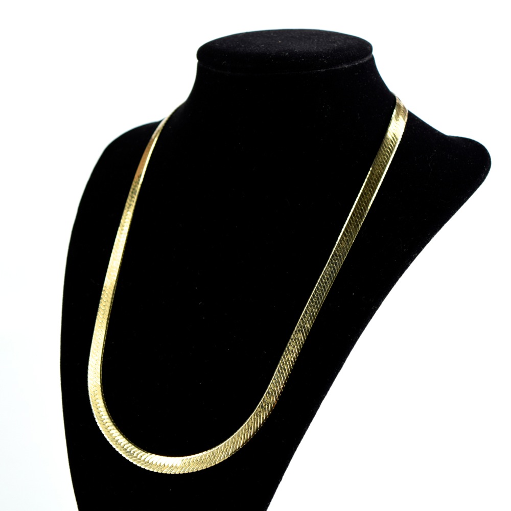 14K Yellow Gold 20" Herringbone Necklace