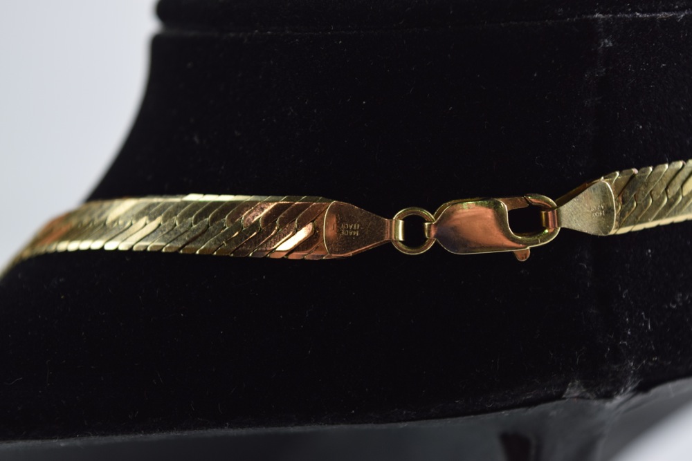 14K Yellow Gold 20" Herringbone Necklace