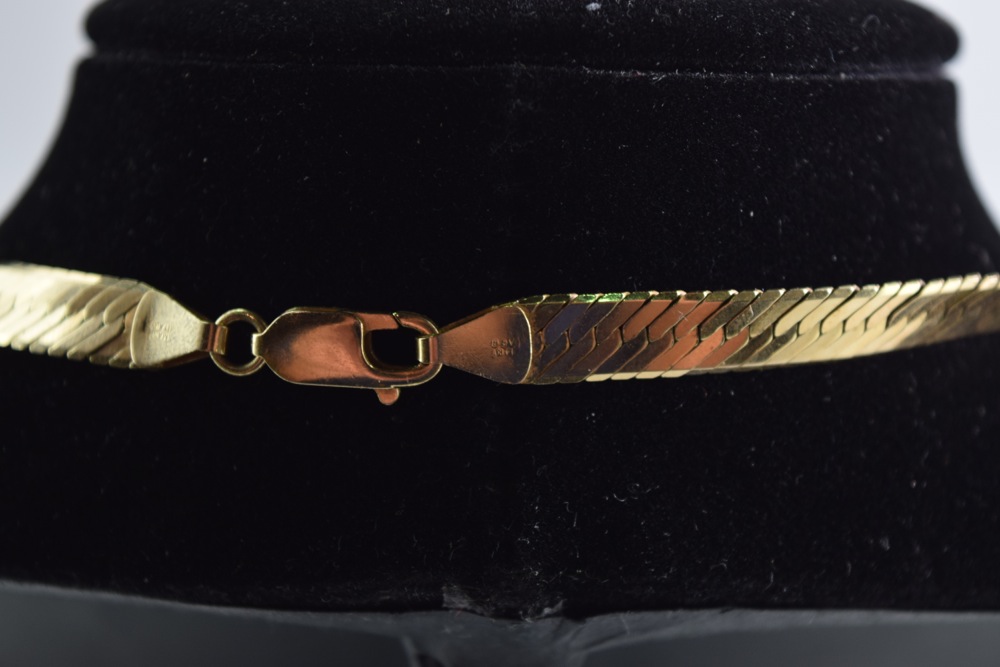 14K Yellow Gold 20" Herringbone Necklace