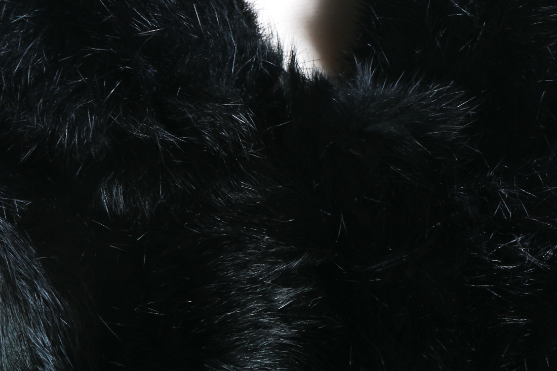 Dyed Black Rabbit Fur Coat